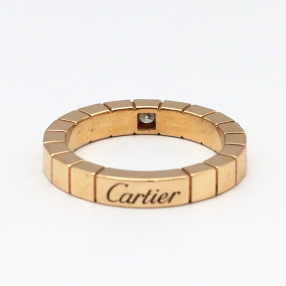 CARTIER Laniere Ring 49 About No. 9 Diamond 750 K18YG Yellow Gold Women's Jewelr - Picture 9 of 10